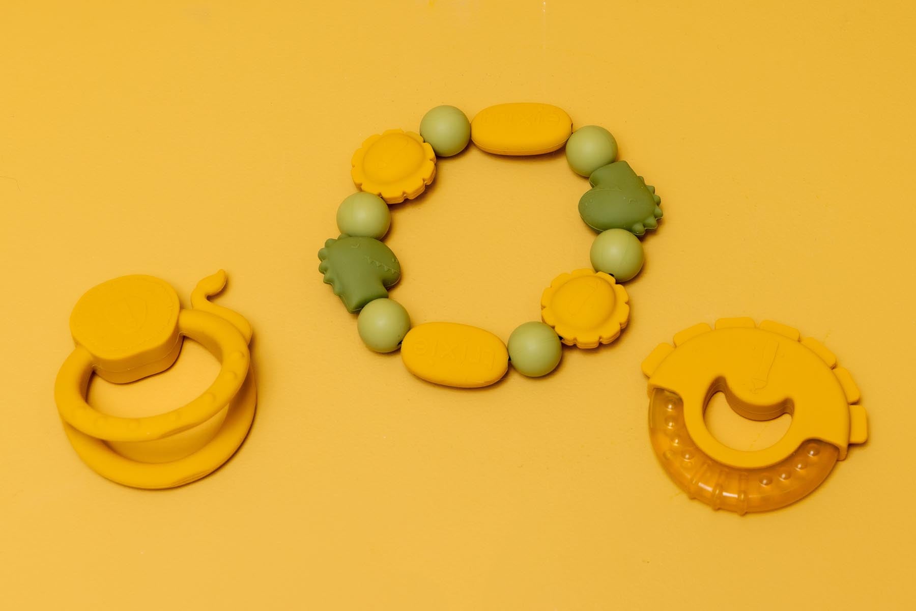 Bracelet de dentition en silicone - Mr. Dino & Mr. Lion