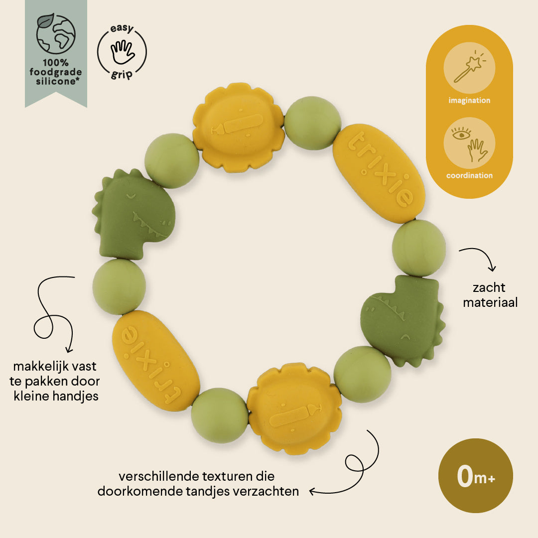 Bracelet de dentition en silicone - Mr. Dino & Mr. Lion