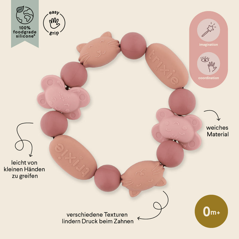Bracelet de dentition en silicone - Mrs. Cat & Mrs. Butterfly
