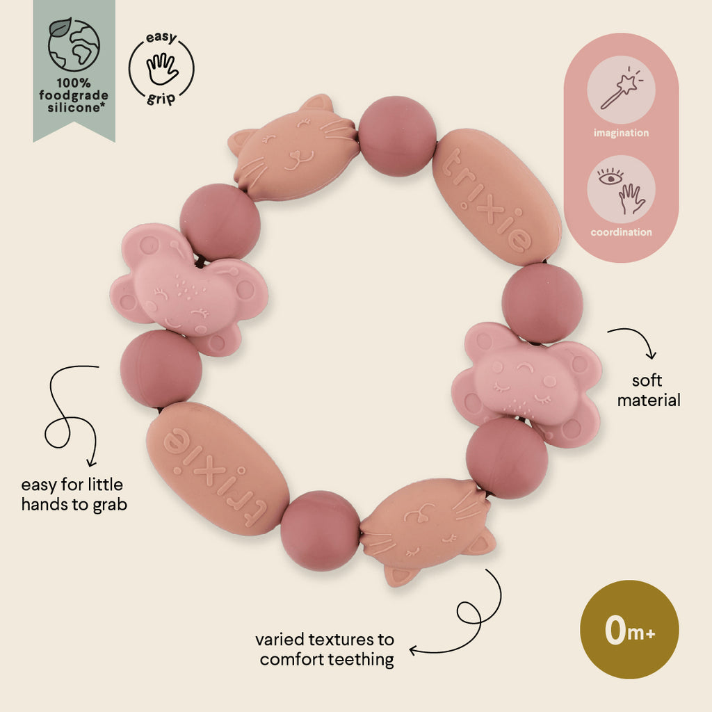 Bracelet de dentition en silicone - Mrs. Cat & Mrs. Butterfly