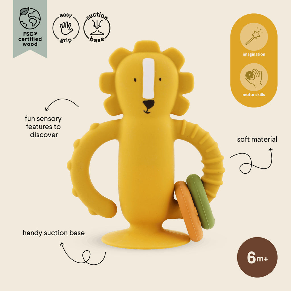 Siliconen sensorisch speelgoed met zuignap - Mr. Lion