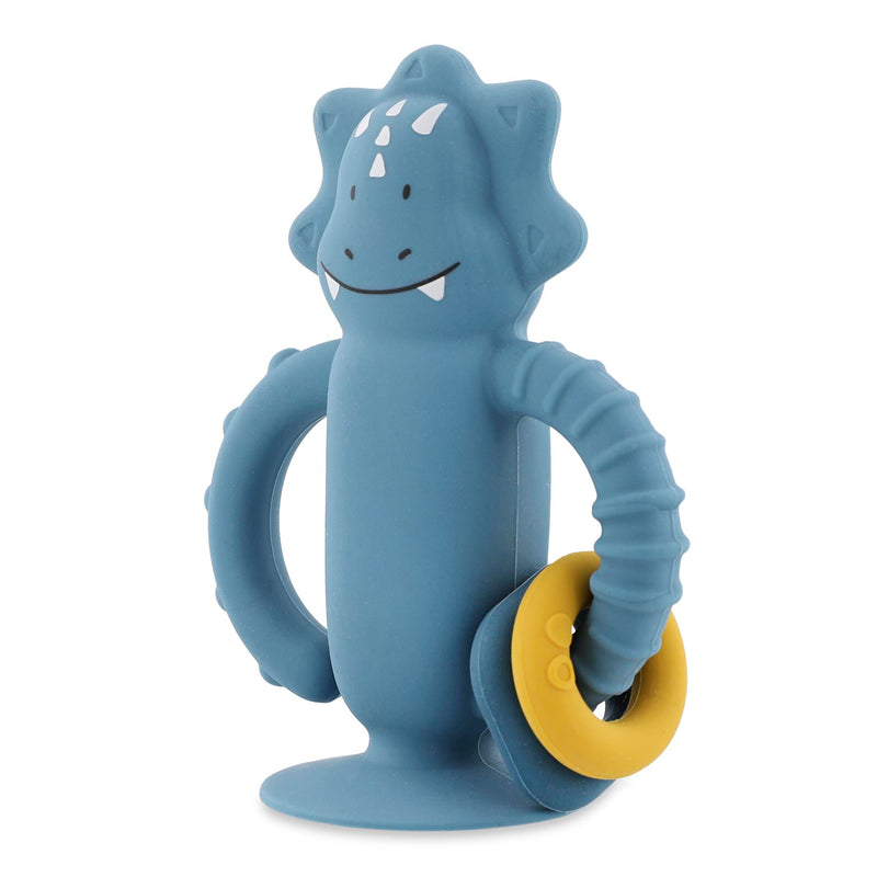 Siliconen sensorisch speelgoed met zuignap - Mr. Triceratops