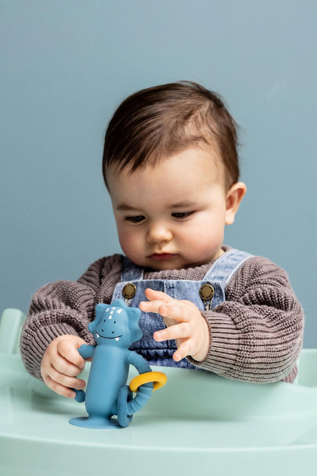 Siliconen sensorisch speelgoed met zuignap - Mr. Triceratops