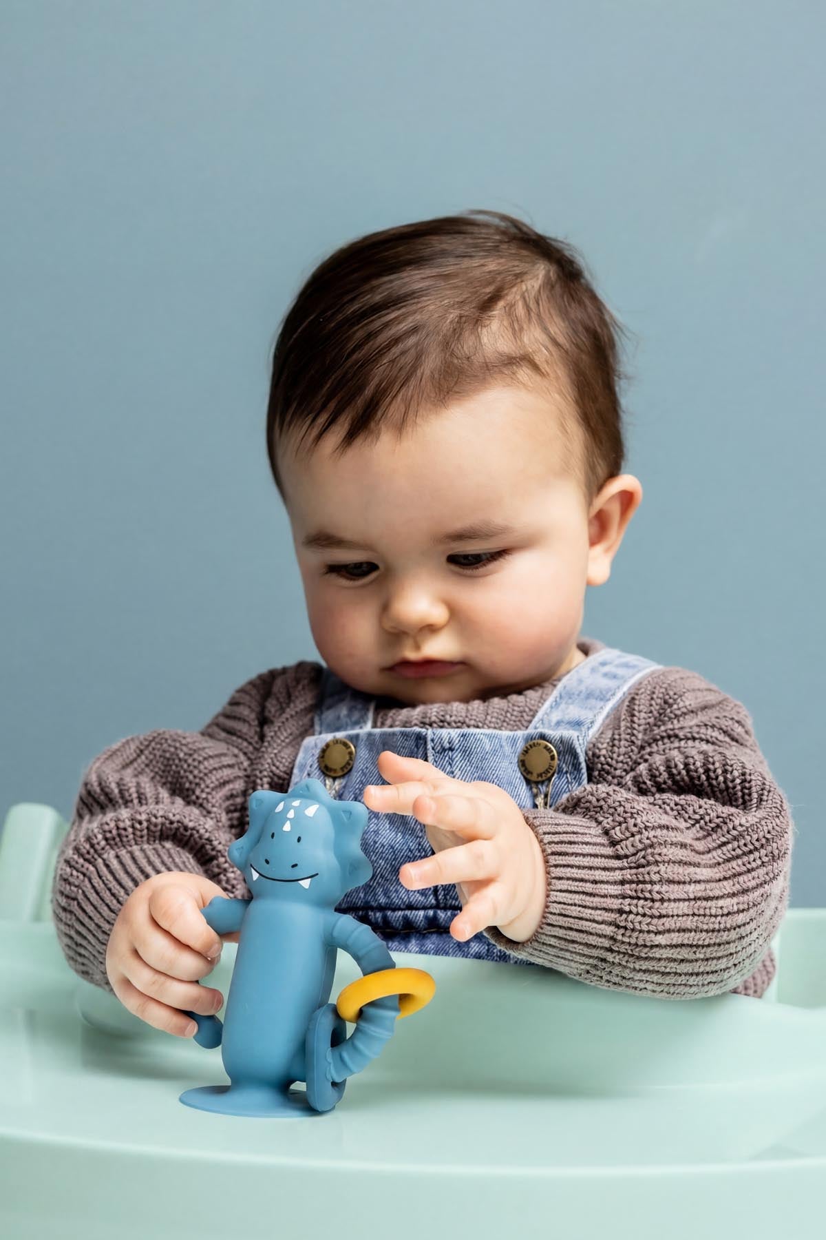 Siliconen sensorisch speelgoed met zuignap - Mr. Triceratops