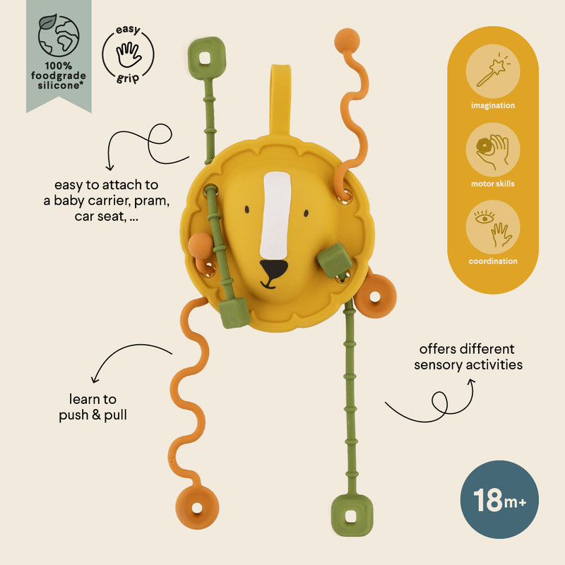 Silicone sensory pull toy - Mr. Lion