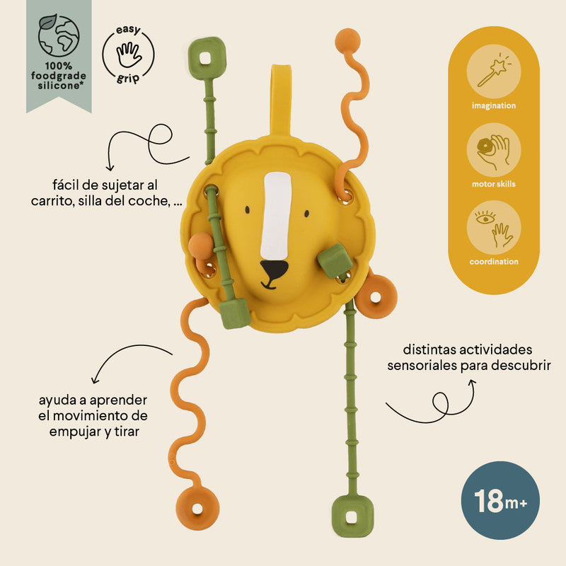 Silicone sensory pull toy - Mr. Lion