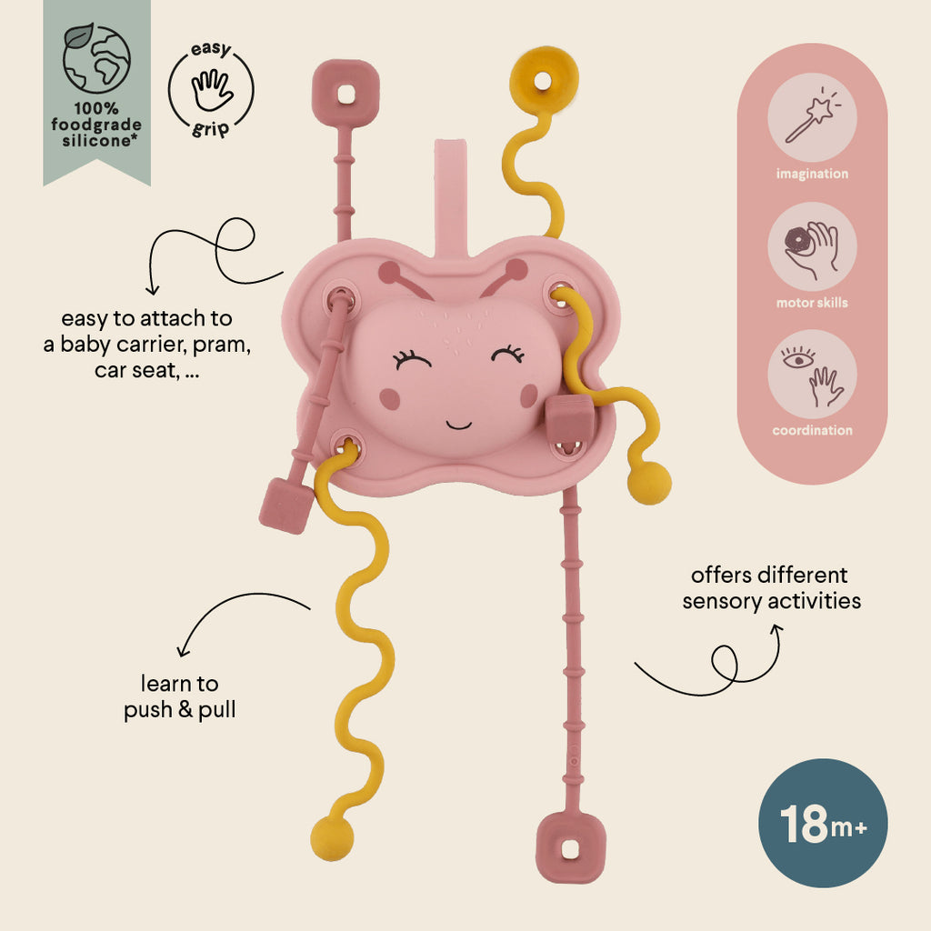 Silicone sensory pull toy - Mrs. Butterfly