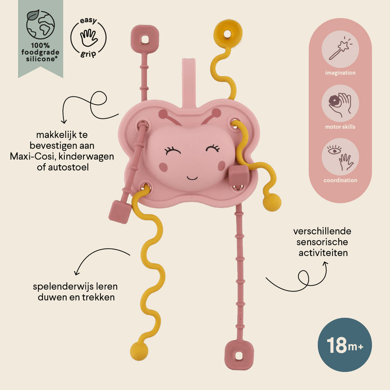 Silicone sensory pull toy - Mrs. Butterfly