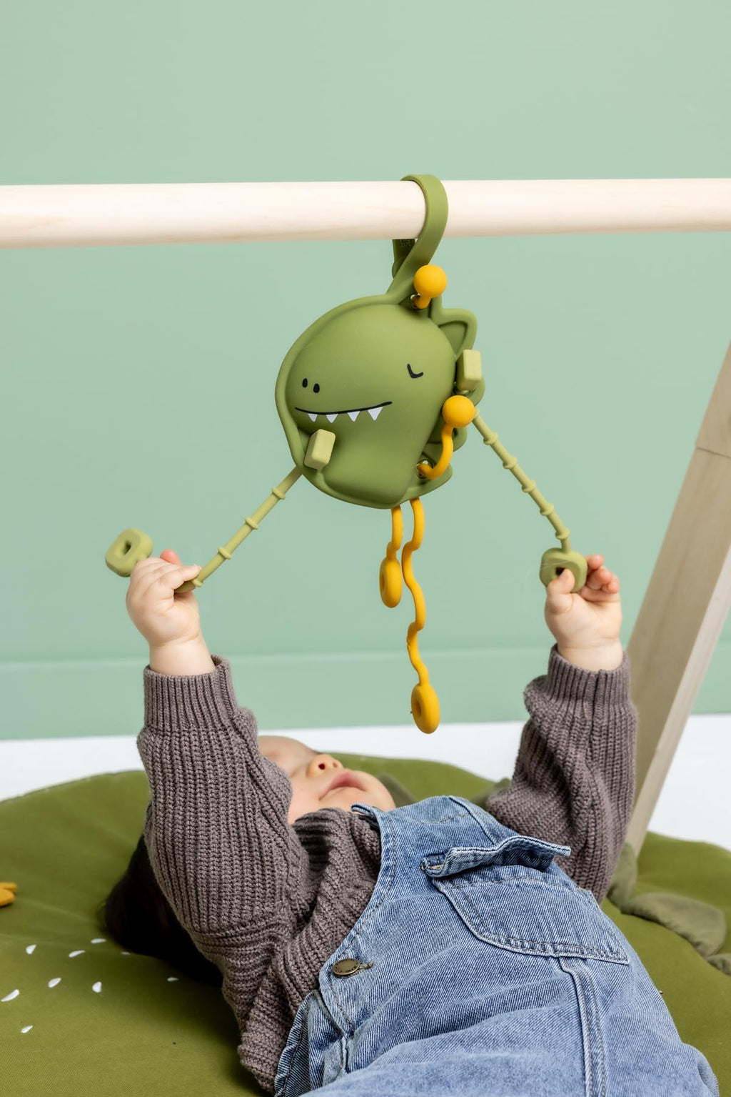 Silicone sensory pull toy - Mr. Dino