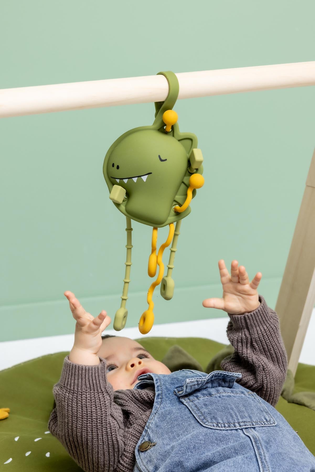 Silicone sensory pull toy - Mr. Dino