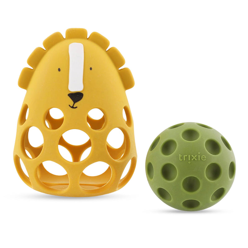 Silicone sensory rattle - Mr. Lion