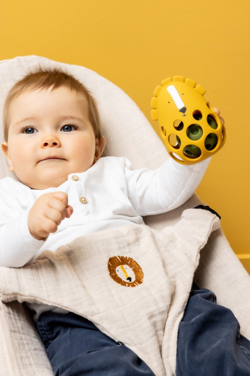 Silicone sensory rattle - Mr. Lion