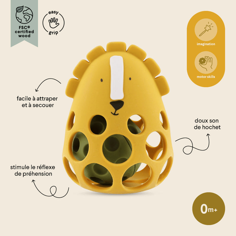 Silicone sensory rattle - Mr. Lion