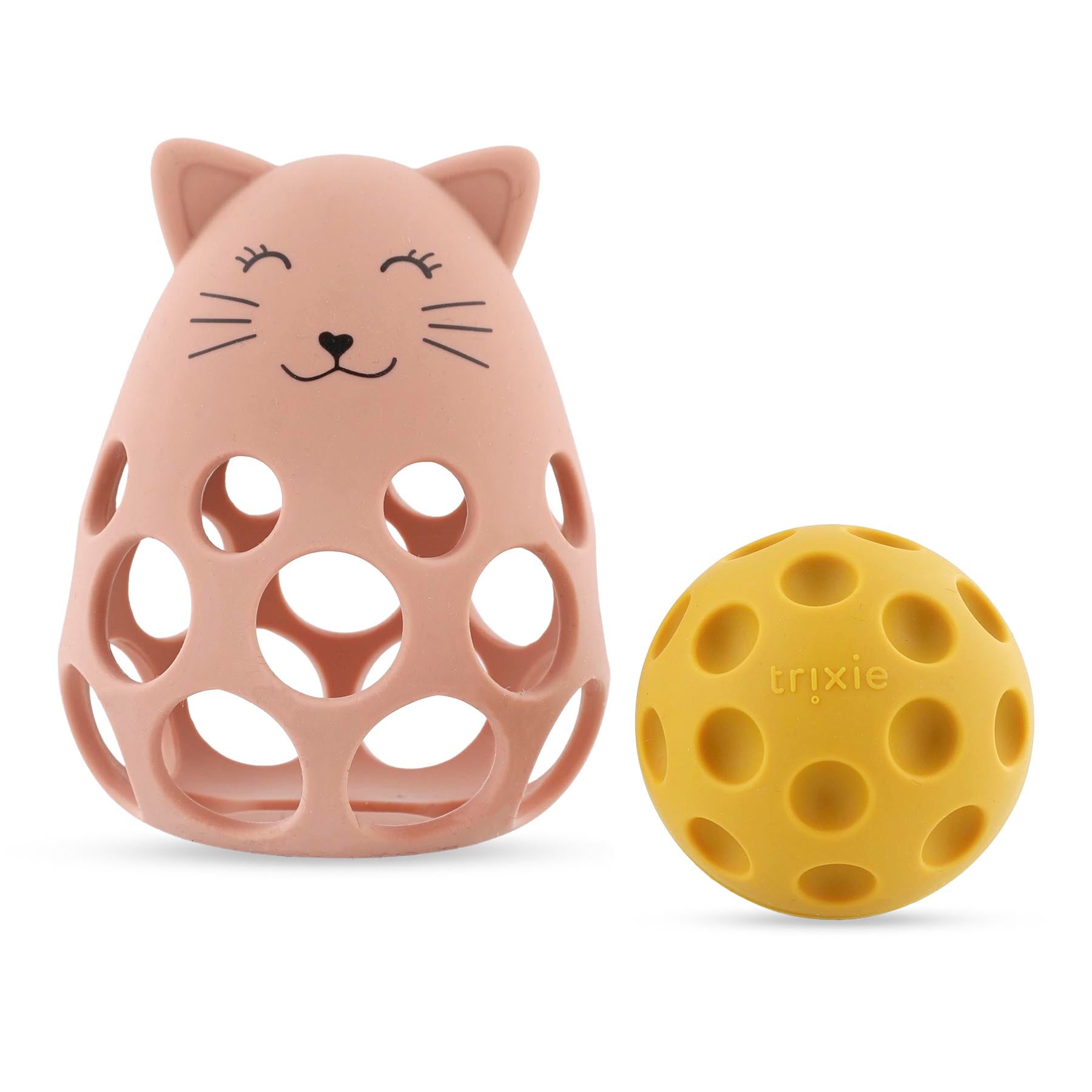 Silicone sensory rattle - Mrs. Cat
