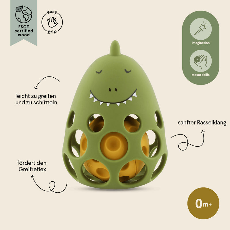 Silicone sensory rattle - Mr. Dino