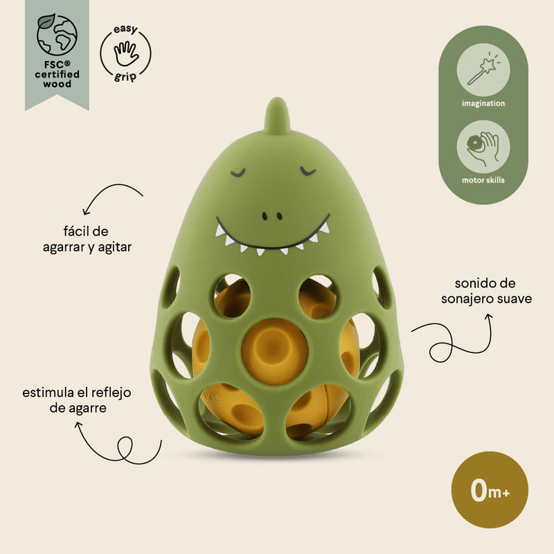 Silicone sensory rattle - Mr. Dino