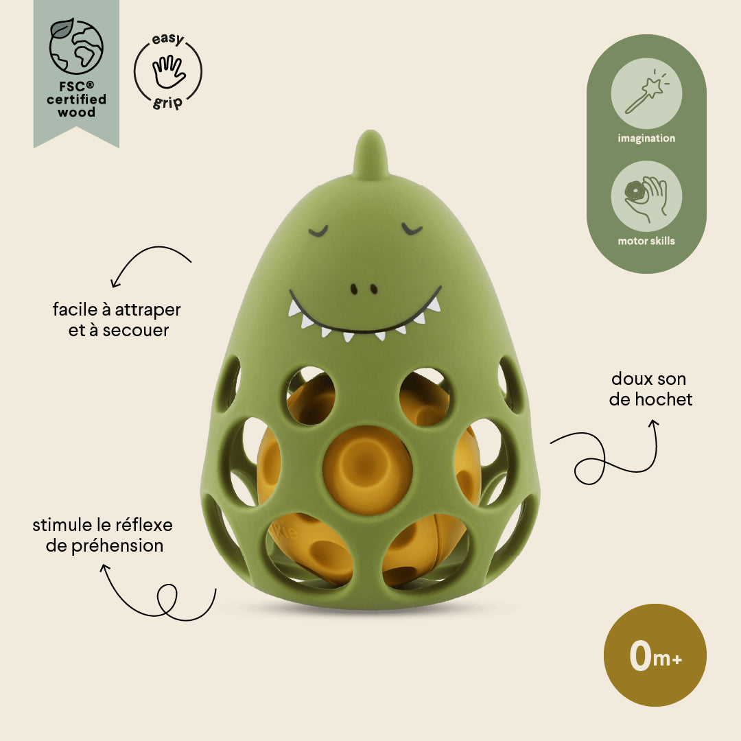 Silicone sensory rattle - Mr. Dino