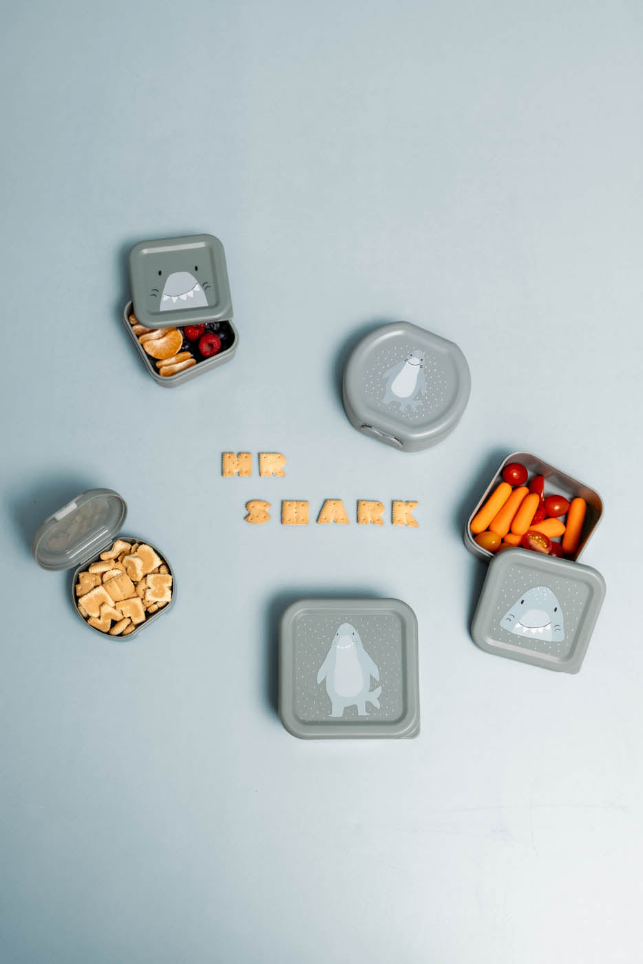 Snackbox met clip - 2 stuks - Mr. Shark