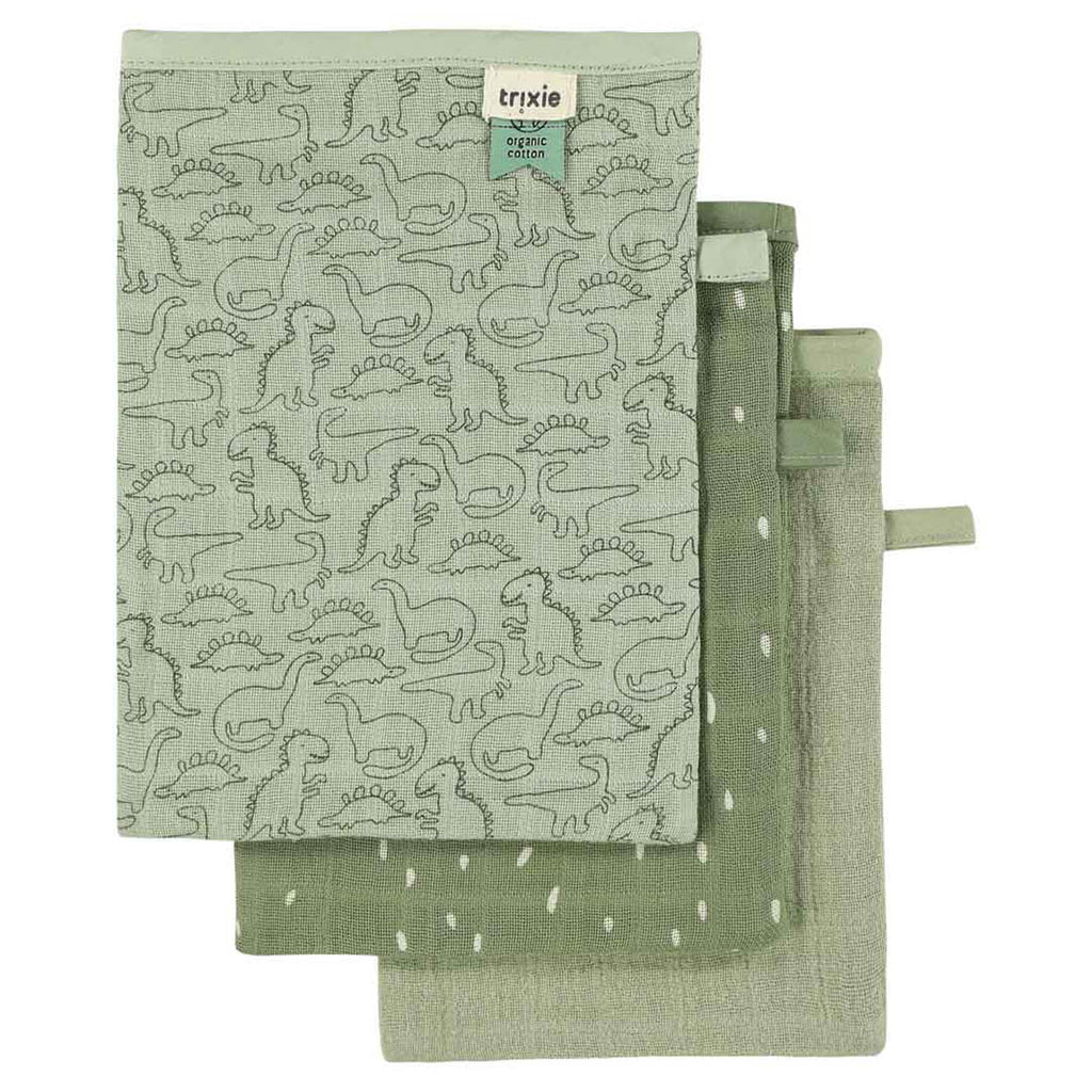 Tetra washandjes 3-pack mix - Daring Dino