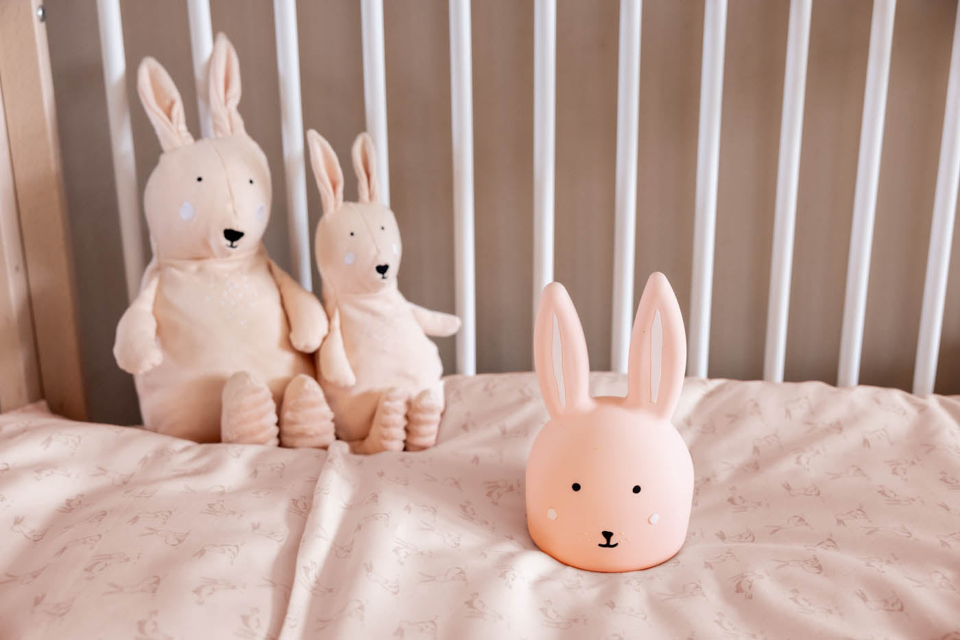 Trixie bedtime with Mrs. Rabbit night light