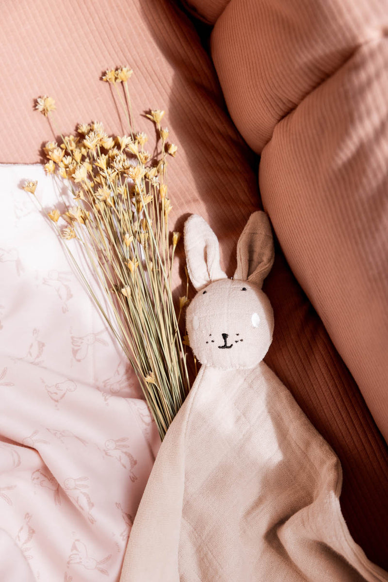 Trixie bedtime Mrs. Rabbit comforter