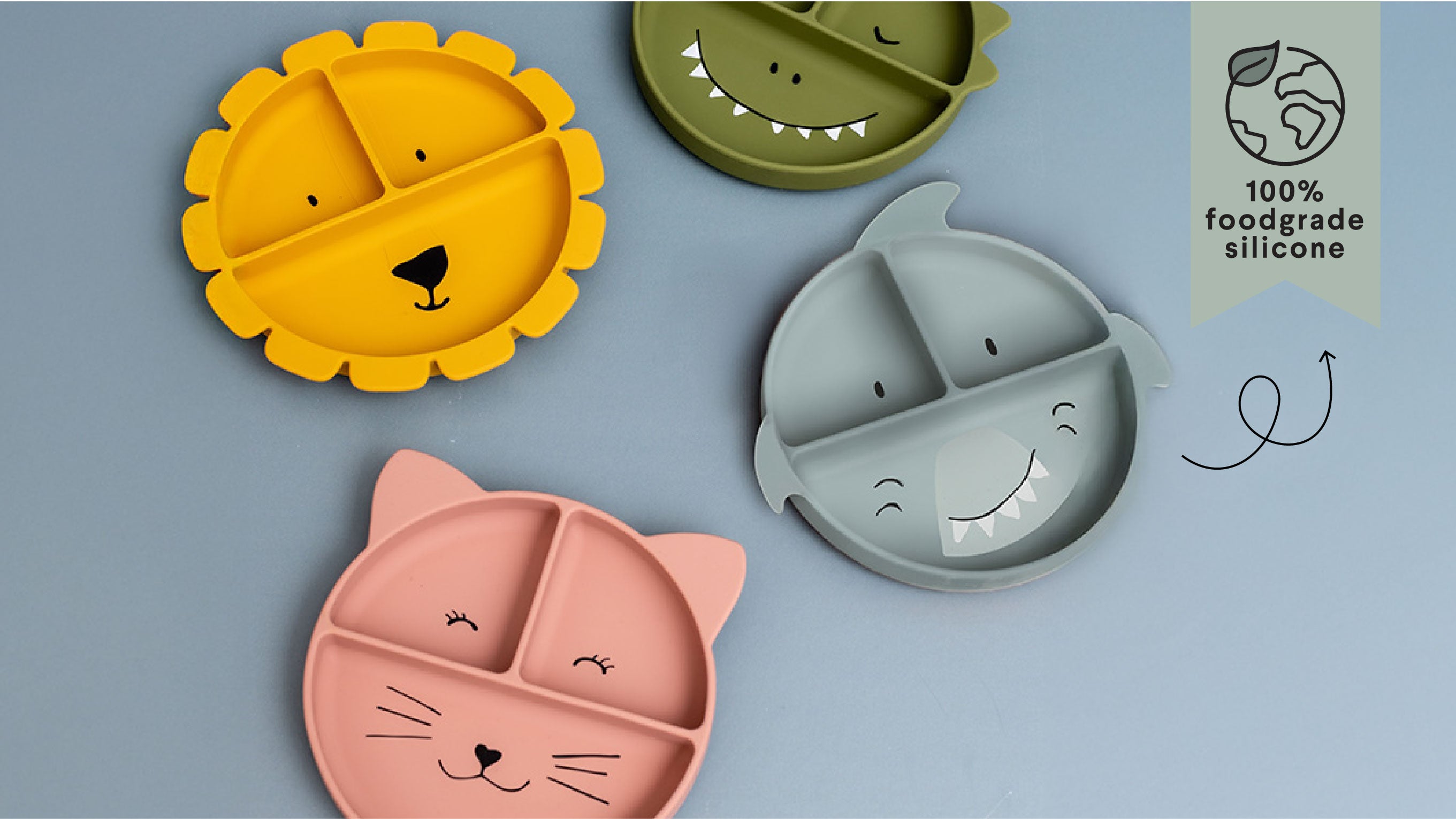 Trixie siliconde divided suction plates 