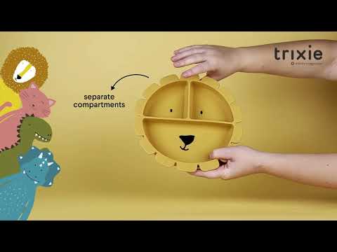 Assiette avec ventouse en silicone et compartiments - Mrs. Cat